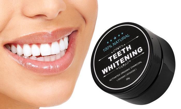 Natural activated charcoal teeth whitening